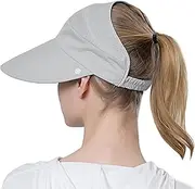 Muryobao Womens Summer Baseball Hat Outdoor Wide Brim UV Protection Foldable Ponytail Mesh Sun Visor Cap with Removable Flap