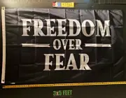Donald Trump Flag FREE USA SHIP Freedom Over Fear Black Desantis USA Sign 3x5'
