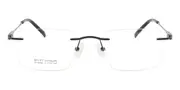 Rectangle Rimless Titanium Men's Glasses Online Black Size 51 - Lenses Included - Private Health Rebate - Blue Light Block - SmartBuy Collection
