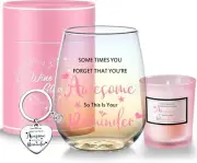 Thank You Gifts for Women Stemless Wine Glasses Presents for Women Personalised