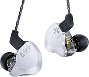 CCZ DC02 in Ear Monitors IEM Earphones,Dual Magnetic Circuit DD HiFi Stereo Sound Wired Headphones, Gaming Earbuds, Noise Cancelling Earbuds, 4N OFC IEM Cable for Musician Singer(Without Mic, Silver)