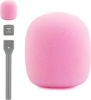 LEFXMOPHY Interview GO Foam for Rode Wireless Go Transmitter Handheld Adaptor Windscreen Replacement Pink Pop filter Microphone Cover Wind Screen
