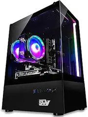 SAAV X1 Prebuilt Gaming PC Desktop - Intel Core i5 3.4GHz, 8GB RAM, GEFORCE GTX 750 GDDR5 GPU, 512GB NVME SSD, WiFi 5, Bluetooth, Win 10, Mouse Keyboard, PC Gaming Computer Desktop, 1-Year Warranty