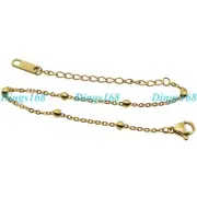 18K Yellow Gold Filled Tarnish-Free 1 mm Thin Italian Bead Rolo Chain Anklet H5H