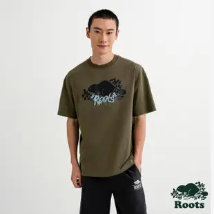 【Roots】Roots 男裝- ROOTS GRAFFITI短袖T恤(綠色)