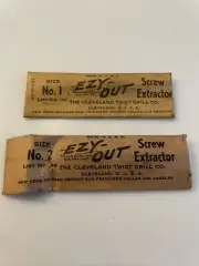 VINTAGE EZY-OUT SCREW EXTRACTOR SET CLEVELAND TWIST DRILL CO. No 1, 2