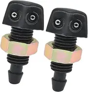 Szwaldaper 2 Pcs DIY Kit Universal Car Front Window Windshield Wiper Washer Nozzles Jet Windscreen Sprayer Kits Windshield Washer Wiper Arm Nozzles windscreen Washer Jet