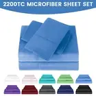 2200TC Bed Sheet Set Single/Double/Queen/King Ultra Soft Flat Fitted Pillowcase
