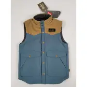 NWT Howler Bros Kids Rounder Vest Medium 3502 Midblue British Khaki Corduroy