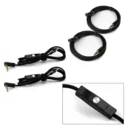 2PCS 4FT 3.5MM AUX EXTENSION STEREO CABLE W/MIC CONTROL BLACK IPHONE 5 4S 4 IPOD