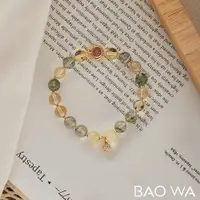 在飛比找松果購物優惠-BAO WA 珠寶 天然水晶綠幽靈女款手鍊招財黃水晶草莓晶滿