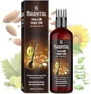 Hairvital Non-Sticky Naturol Hair Oil with Comb Applicator Enriched with Argan Oil & Grapeseed Oil For Hydrating Dry, Dull, Rough & Frizzy Hair, Hair Growth & Shine, Minimizes Hair Loss - 100 ML