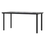 Steel Frame Garden Dining Table Outdoor Furniture Patio Smooth Tabletop 160x80cm