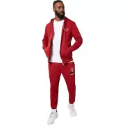 True Religion Men's 2 PC Sweatsuit Size L Maroon Red Matching Buddha Tracksuit
