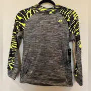 Russell Athletic fleece lined camo neon hoodie kids boys L 10/12 dri power new