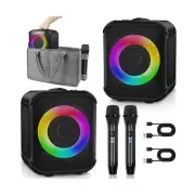 Karaoke Machine for Adults, 2 Bluetooth Speaker with 2 Wireless Microphone, P...