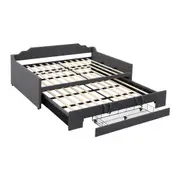 Familand Queen Daybed Trundle Bed Storage Drawer in Grey