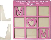 Picture Frame for Mother's Day, Picture Frame for Dad, Decorative Photo Frame, Wall Art Picture Frame with Nine Square Grids for Desktop Display, Picture Frame for Father's Day and for