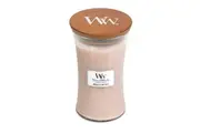 WoodWick Vanilla & Sea Salt Scented Crafted Candle Glass Jar Wax w Lid Large