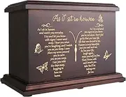 Cremation Memorial Urns for Human Ashes Adult Male Female, Wooden Urns Box and Casket for Ashes Men Women Child, Large Burial Funeral Urns for Ashes, Holds Up to 270 LBS
