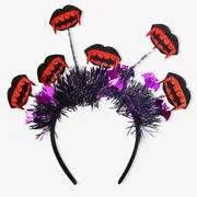 Glitter Vampire Fangs Foil Tinsel Headband