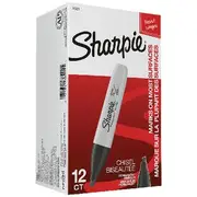 Sharpie Chisel Tip Permanent Markers Black 12 Pack