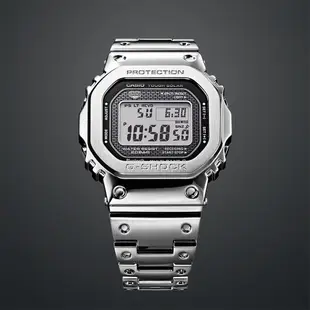 ∣聊聊可議∣CASIO 卡西歐 G-SHOCK 全金屬太陽能電波手錶-銀 GMW-B5000D-1