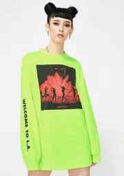 [BOW3RY] Neon Post Modern Long Sleeve Graphic Tee