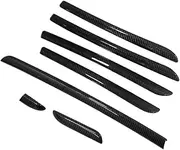 Car Interior Center Console Strips Door Panel Sticker Cover Trim Compatible for Audi A3 8V S3 RS3 2012-2020 7Pcs Carbon Fiber(RHD Glossy Carbon)