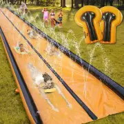 Slip Water Slide for Kids and Adults, 26Ft Long Double Slip with 2 Bodyboards