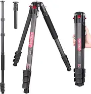 67.3inches Compact Carbon Fiber Tripod Lightweight Carbon Travel Camera Stand Detachable Monopod with Center Column