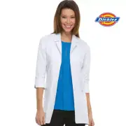 Women's White Lab Coat Dickies - 30" 3/4 Sleeves, Doctors, Students, Vets