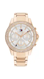 Tommy Hilfiger Haven Ionic Plated Carnation Gold Steel Light Grey Dial Women's Watch 1782624 Stainless Steel