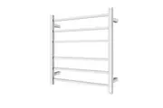 AQUAPERLA 6-Bar Heated Towel Rail - Square Bars - Chrome (W620mm x H674mm)