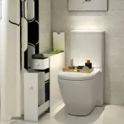 Costway Freestanding Slim Bathroom Storage Cabinet with Slide-out Drawers fo...