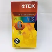 Sealed 2 Pack TDK Superior Quality T-120 6 Hour VHS Blank Tapes Ideal digital