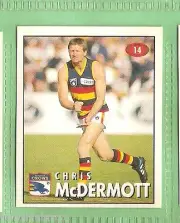 1996 AFL SELECT STICKER #14 CHRIS McDERMOTT, ADELAIDE CROWS