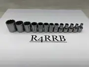 Snap-on Tools USA NEW 13pc 1/4" Drive SAE Shallow 12pt Chrome Socket BONUS Set