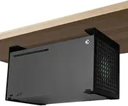 Chanvoo Metal Under Desk Mount Compatible with Xbox Series X with Anti-Scratch Silicone (Black)