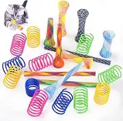 22PCS Cat Interactive Toys, Cat Spiral Spring Cat Tube Spring Toy Interactive Cat Toy for Indoor Cats Plastic Spring Coils for Swatting, Biting, Hunting Kitten Toys