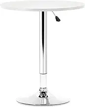 Bar Table Gas Lift Round White Adjustable Modern Furniture Home Decor