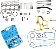 Timing Chain Kit with Head Gasket Bolts and Locking Set Fit for Cruze 2011-2016 1.4L 1364CC 83Cu Car Engine Components Crankshaft Sprocket Chain Tensioner Guide Crankshaft Oil Seal