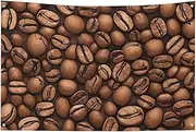 Art Decor Funny Roasted Coffee Beans Flag with Four Holes Wall Decoration Banner Wall Flag for Dorm Room Bar Outdoor Party Flags 23.6x35.4 in
