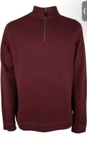 Tommy Bahama Flipshore Half-Zip Reversible Sweatshirt Pullover Black Cherry 3XLT