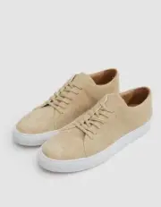 NEW WITH BOX COMMON PROJECTS COURT LOW SUEDE TAN SNEAKERS 40 7