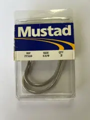 Size 12/0 Mustad Fish Hooks - Qty 2 in Package