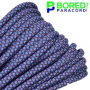 Chocolate Brown and Tarheel Diamonds - 50 FT - 550 Paracord Rope Parachute Cord