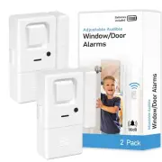 2 Pack Door Window Alarm, Adjustable Volume Door Alarm Sensor Wireless Door Alar