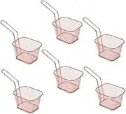 Luxshiny Iron Snack Basket French Fries Basket Cooking Fryer Reusable Chips Holder Essential Kitchen Accessory