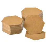 100Pcs Self-Adhesive Cork Hexagon, 4 inch Cork Backing Sheets Cork Coasters